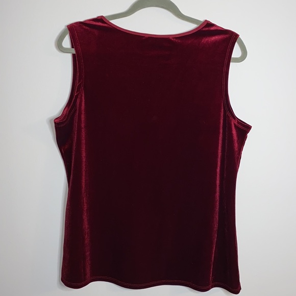 Liquid by SIONI Red Velvet Sleeveless top - Picture 4 of 6